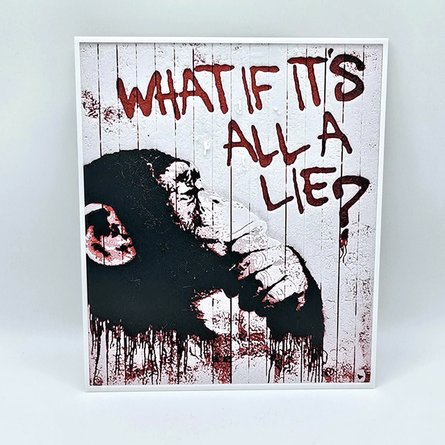 560. Wall Art , 3D printed.  Banksy, What if it's all a lie? 