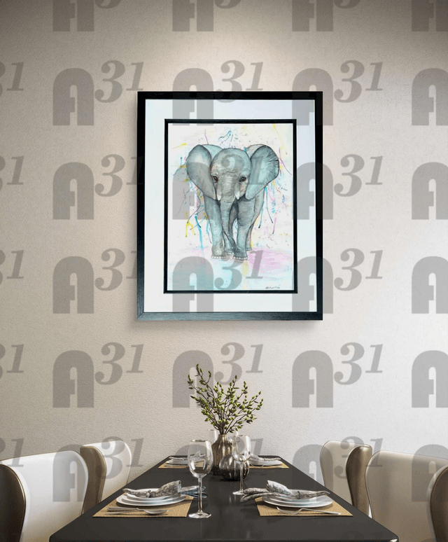 21. Elephant Original watercolour,  Rain Collection 