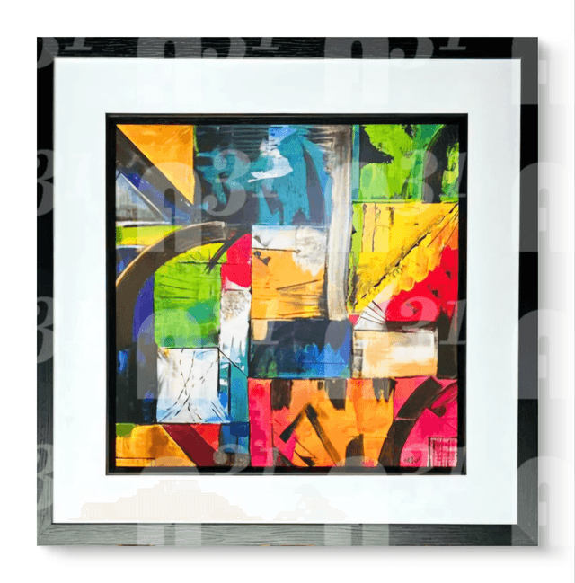 634. Set of 3 Abstract Art.  City Scapes