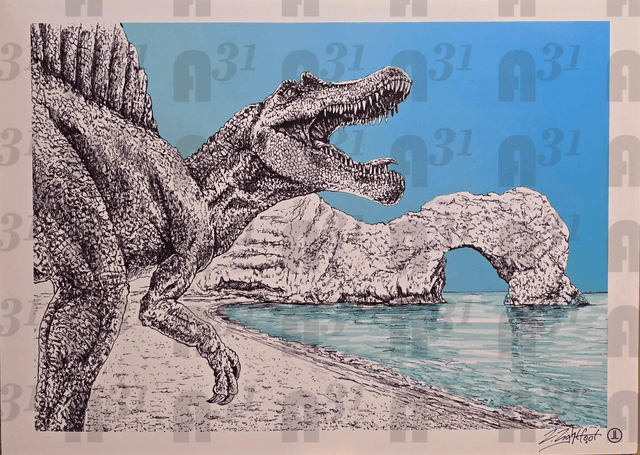 408. Jurrasic Coast. Dinosaurs at Durdle Door Prints