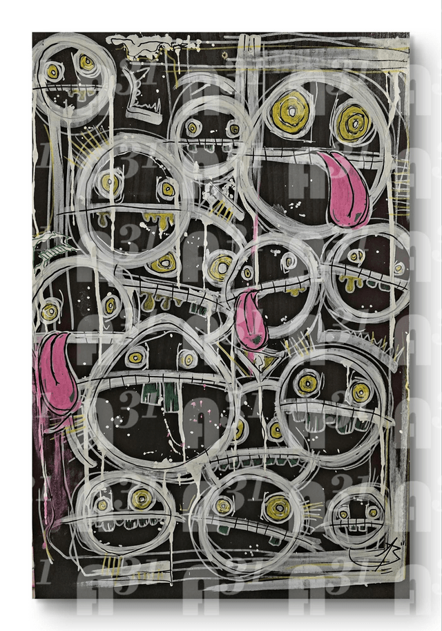 643. Many faces. Original Art 