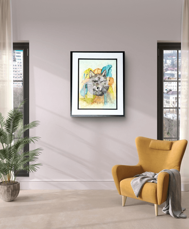 65. Wild Wolf watercolour Original 