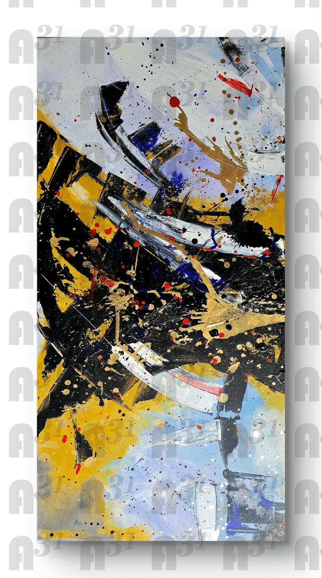 660. Large Canvas set of Abstract Art . Set of 3