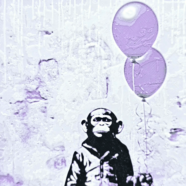 71. Banksy Wall art Monkey with balloons 3D Print