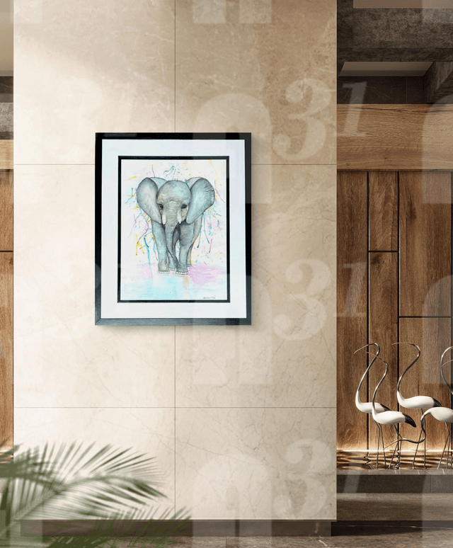 21. Elephant Original watercolour,  Rain Collection 