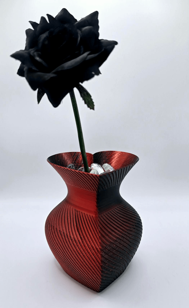 610. Heart shaped Vase with Rose