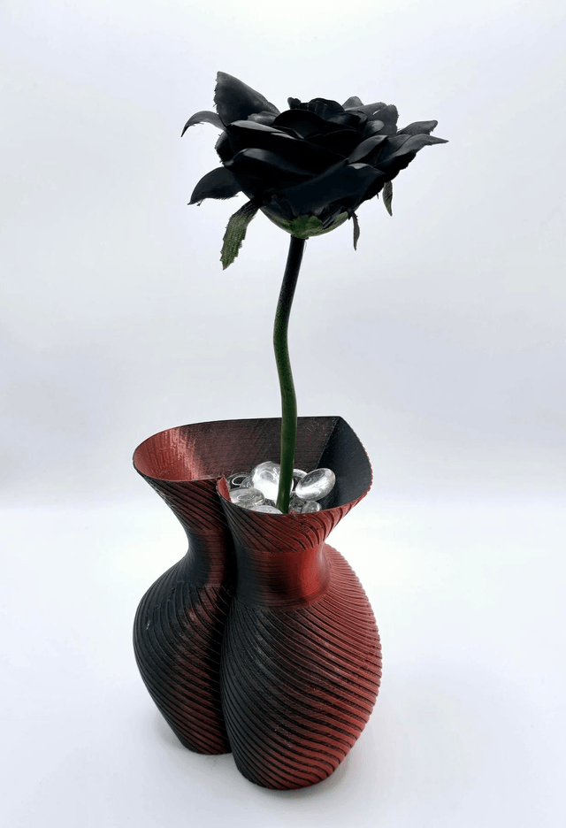 610. Heart shaped Vase with Rose