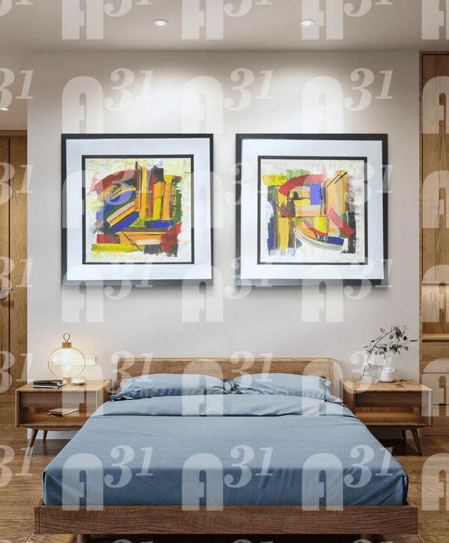 153.  Abstracts. Set of 2 Originals