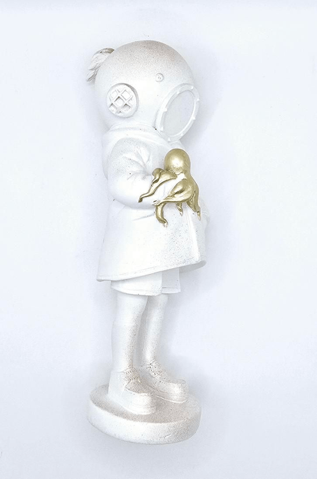396.  Diver Banksy Resin Ornament 
