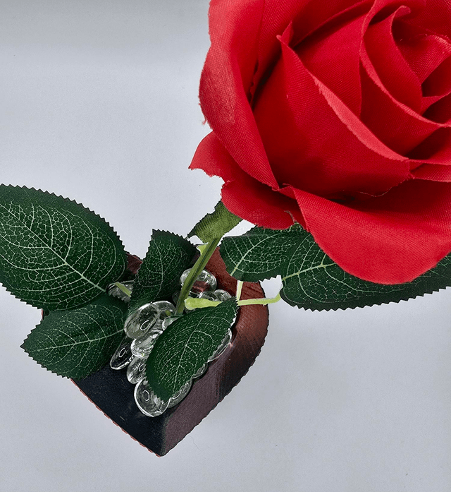 609. Heart Vase with Rose 