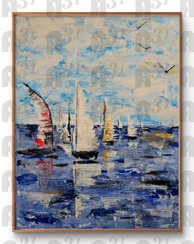 686. Sailing , Dorset Sea. Original 