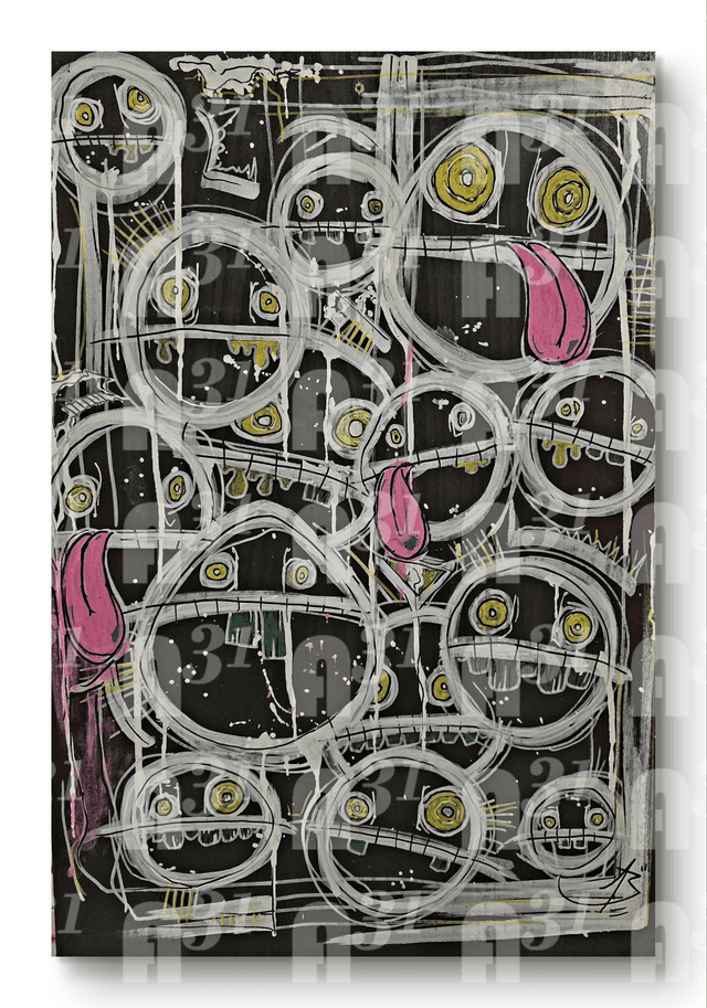 643. Many faces. Original Art 