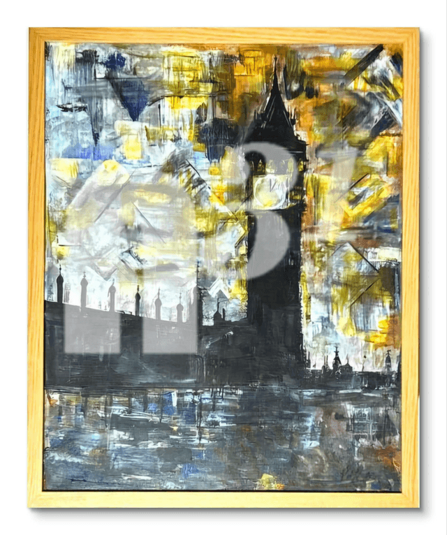 64.  Big Ben London. Abstract painting Original 